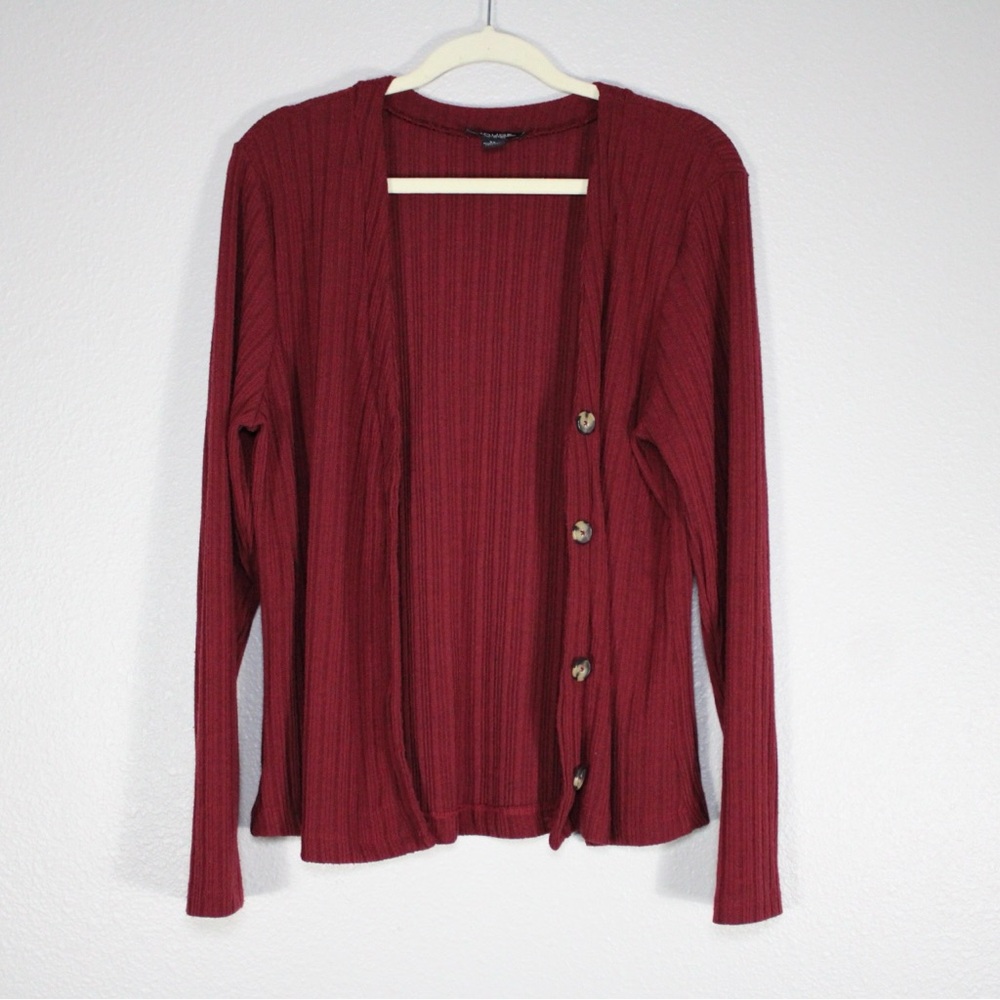 Rouge Collection Cardigan Sweater Burgundy